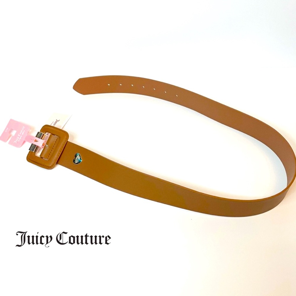 New w/Tags! Juicy Couture Women’s Belt Tan/ Brown Gold Trim - Picture 3 of 6